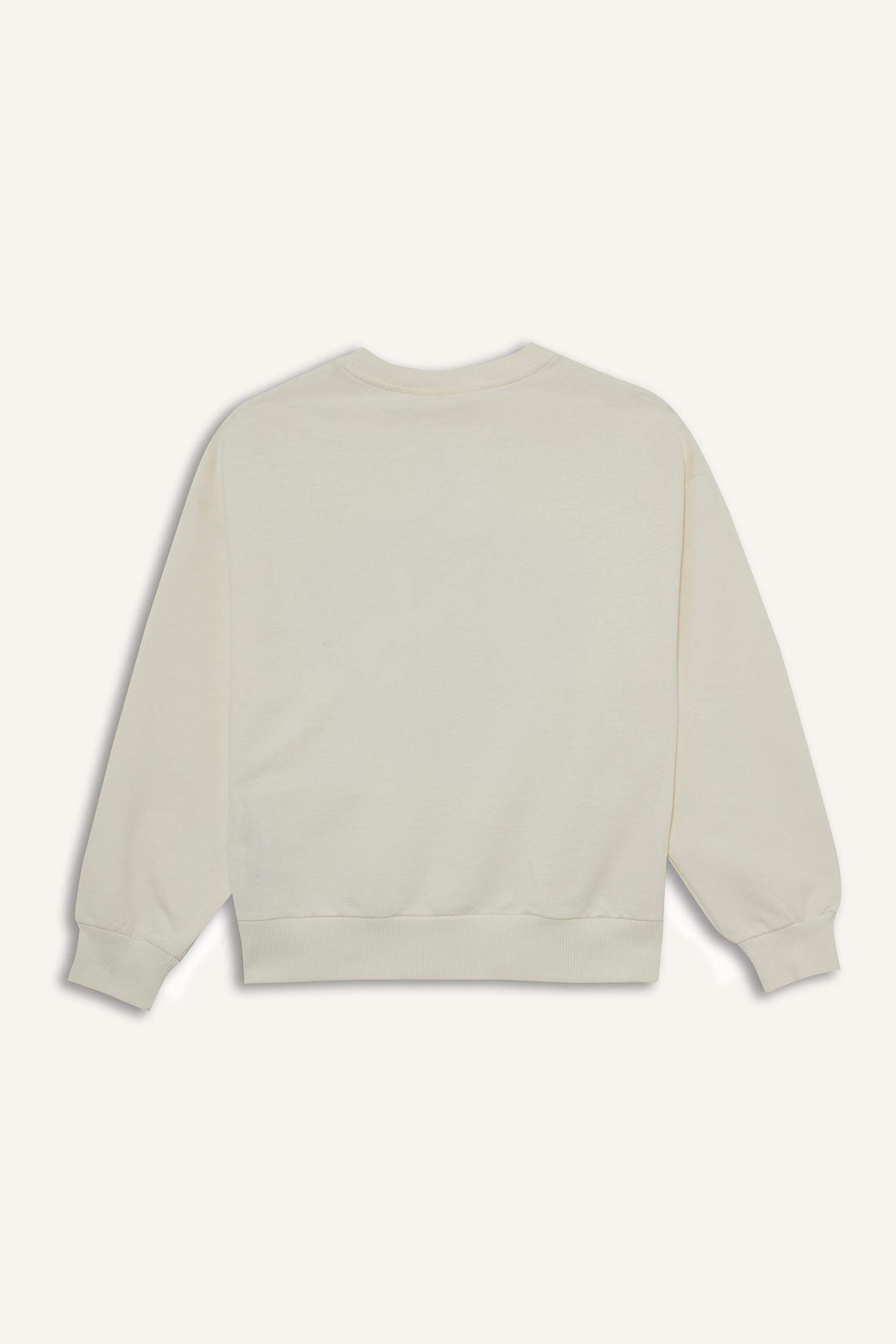 Girls Relax Fit Crew Neck Printed Sweatshirt