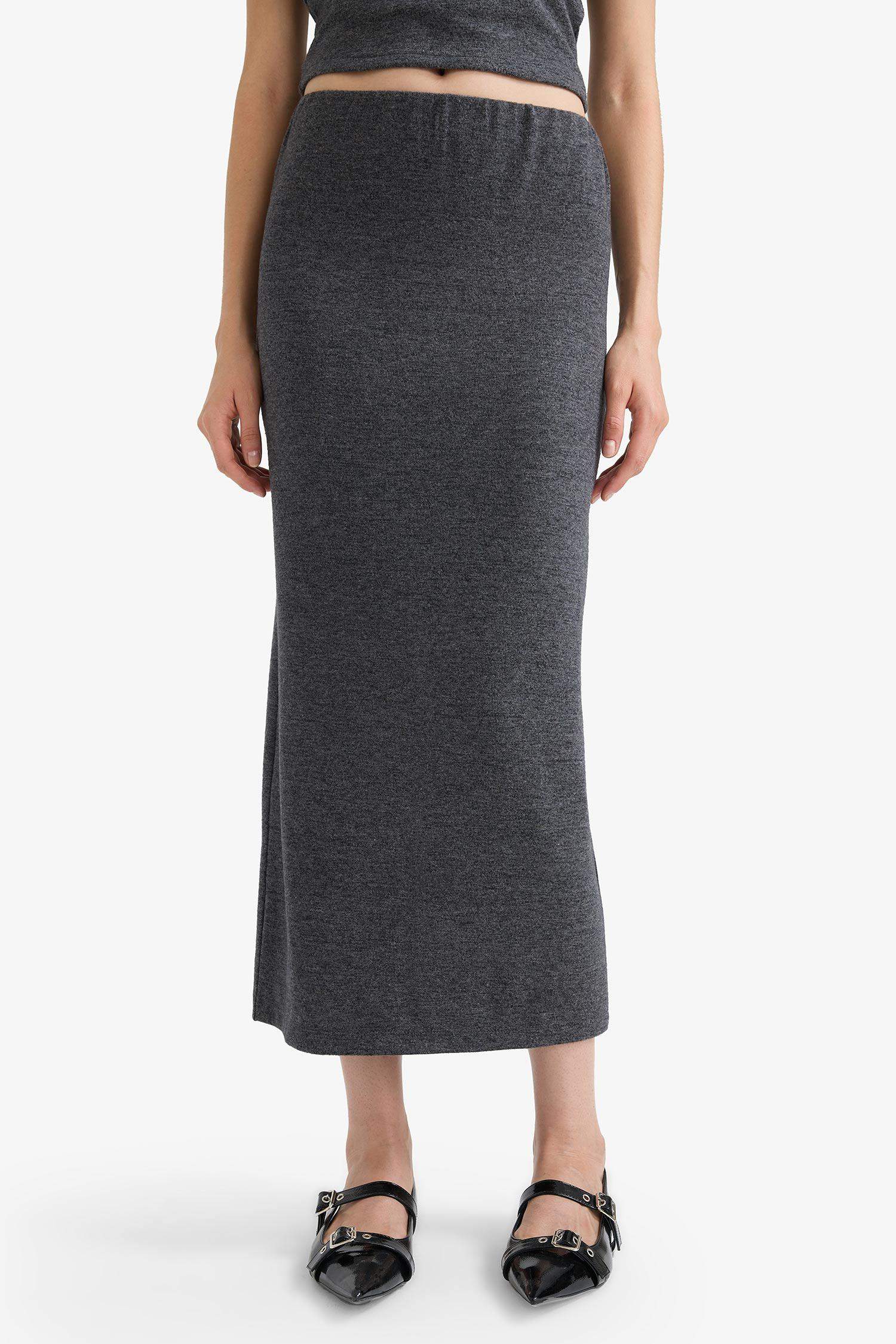 Pencil Skirt High Waist Maxi Knitted Skirt