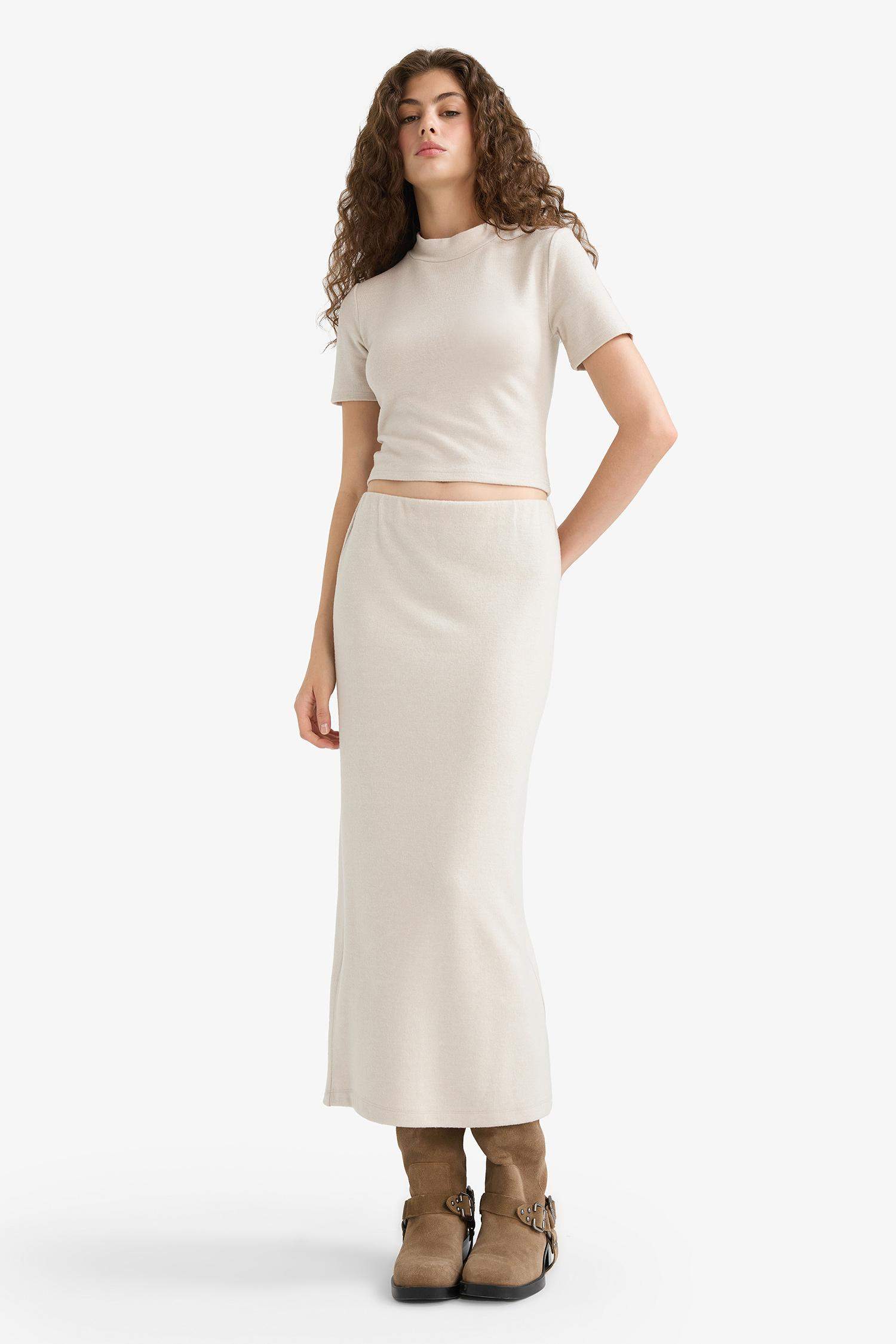 Pencil Skirt High Waist Maxi Knitted Skirt