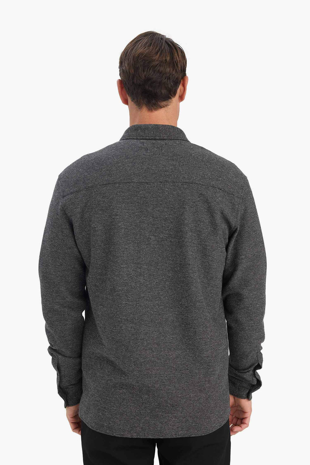 Regular Fit Polo Collar Long Sleeve Shirt