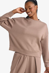 Oversize Loose Fit Crew Neck Modal Sports Sweatshirt