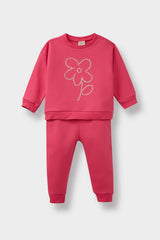 Baby Girl 2-Piece Set Floral Sweatshirt Tracksuit Bottoms