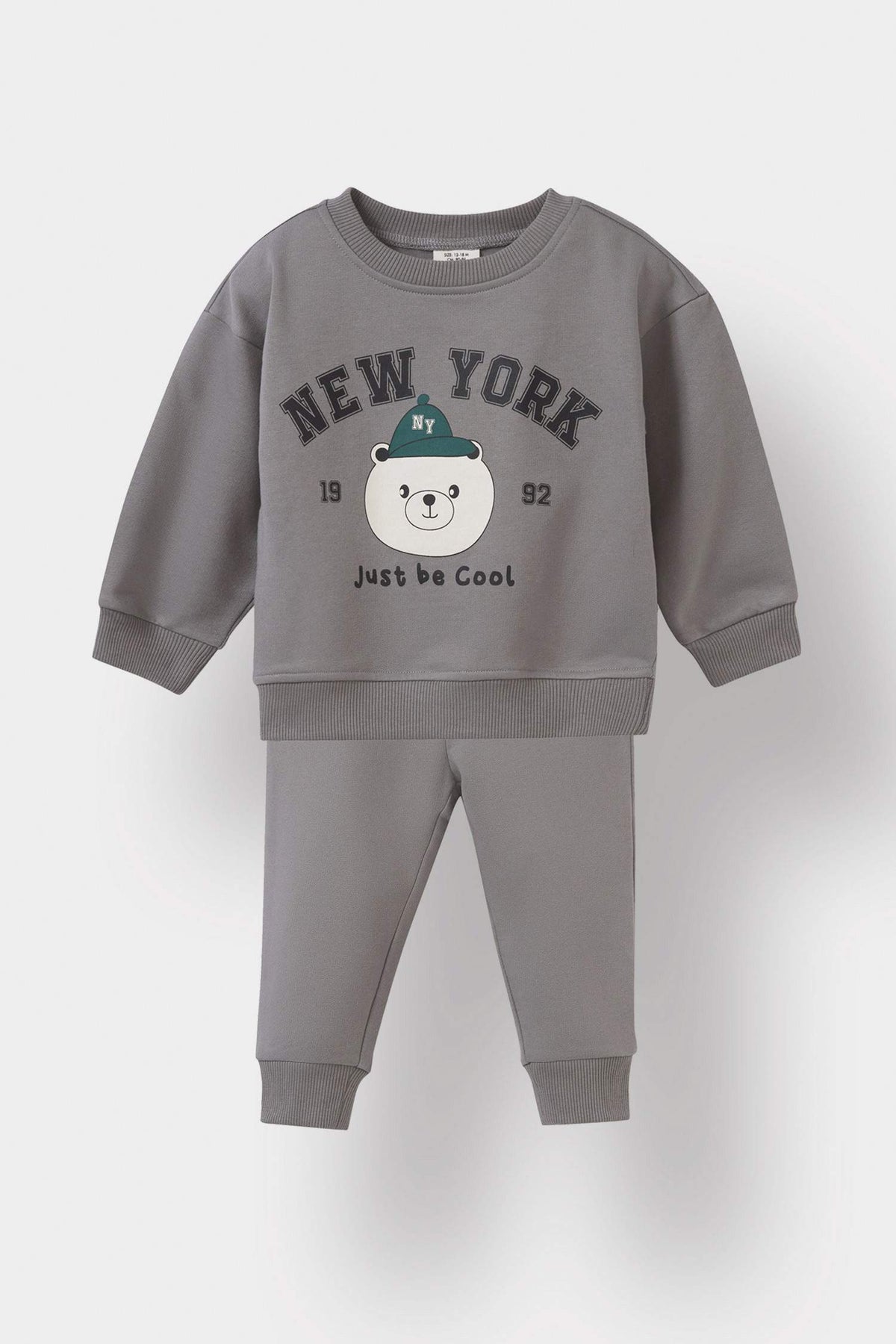 Baby Boy 2-Piece Set Printed Sweatshirt Tracksuit Bottoms