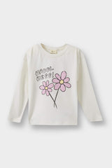 Baby Girl Crew Neck Floral Long Sleeve T-Shirt