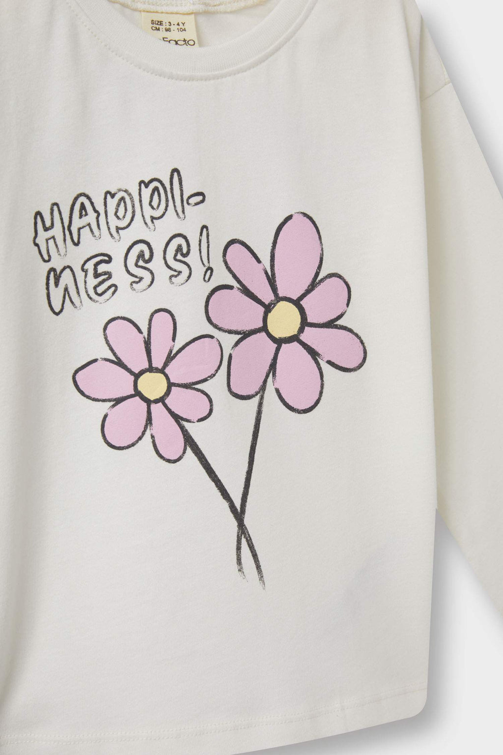 Baby Girl Crew Neck Floral Long Sleeve T-Shirt