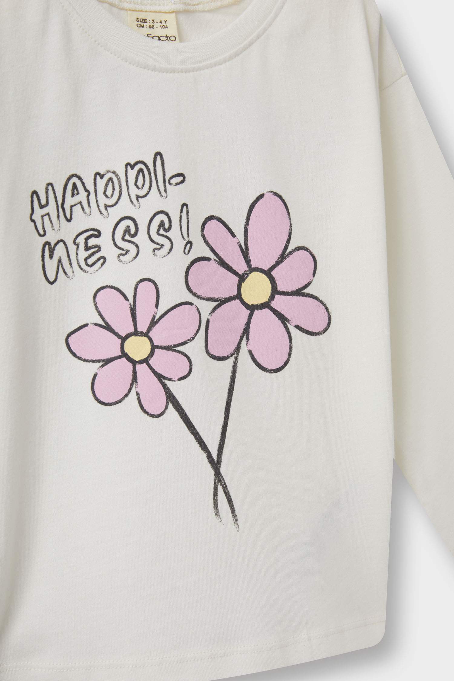 Baby Girl Crew Neck Floral Long Sleeve T-Shirt