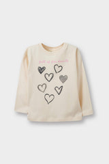 Baby Girl Crew Neck Heart Patterned 2-Pack Long Sleeve T-Shirt