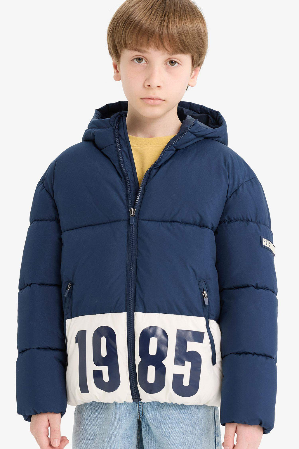 Boys Waterproof Hooded Zippered Puffer Jacket