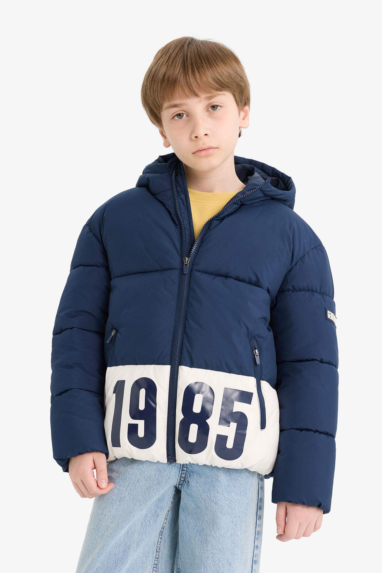 Boys Waterproof Hooded Zippered Puffer Jacket