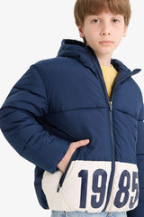 Boys Waterproof Hooded Zippered Puffer Jacket