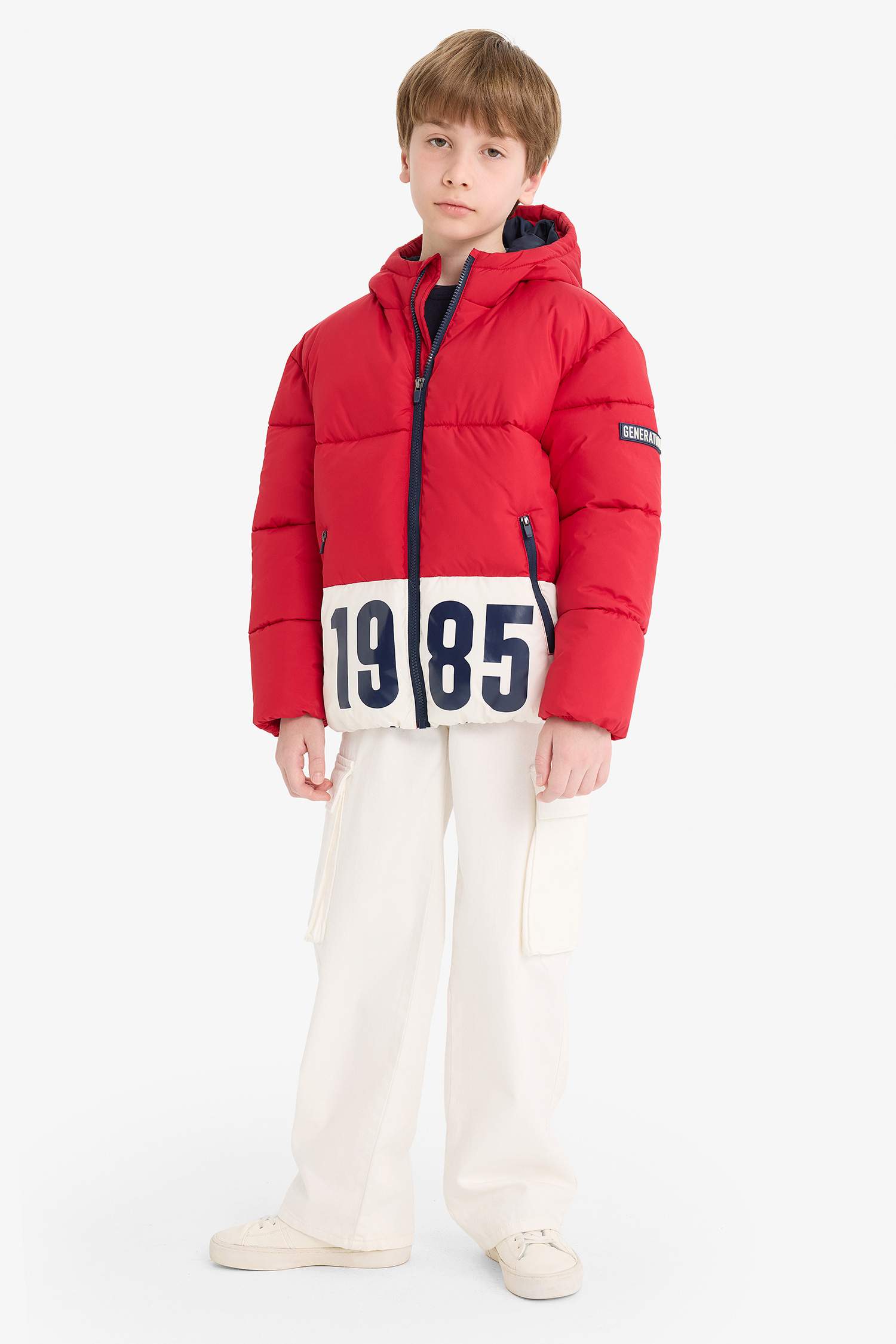 Boys Waterproof Hooded Zippered Puffer Jacket