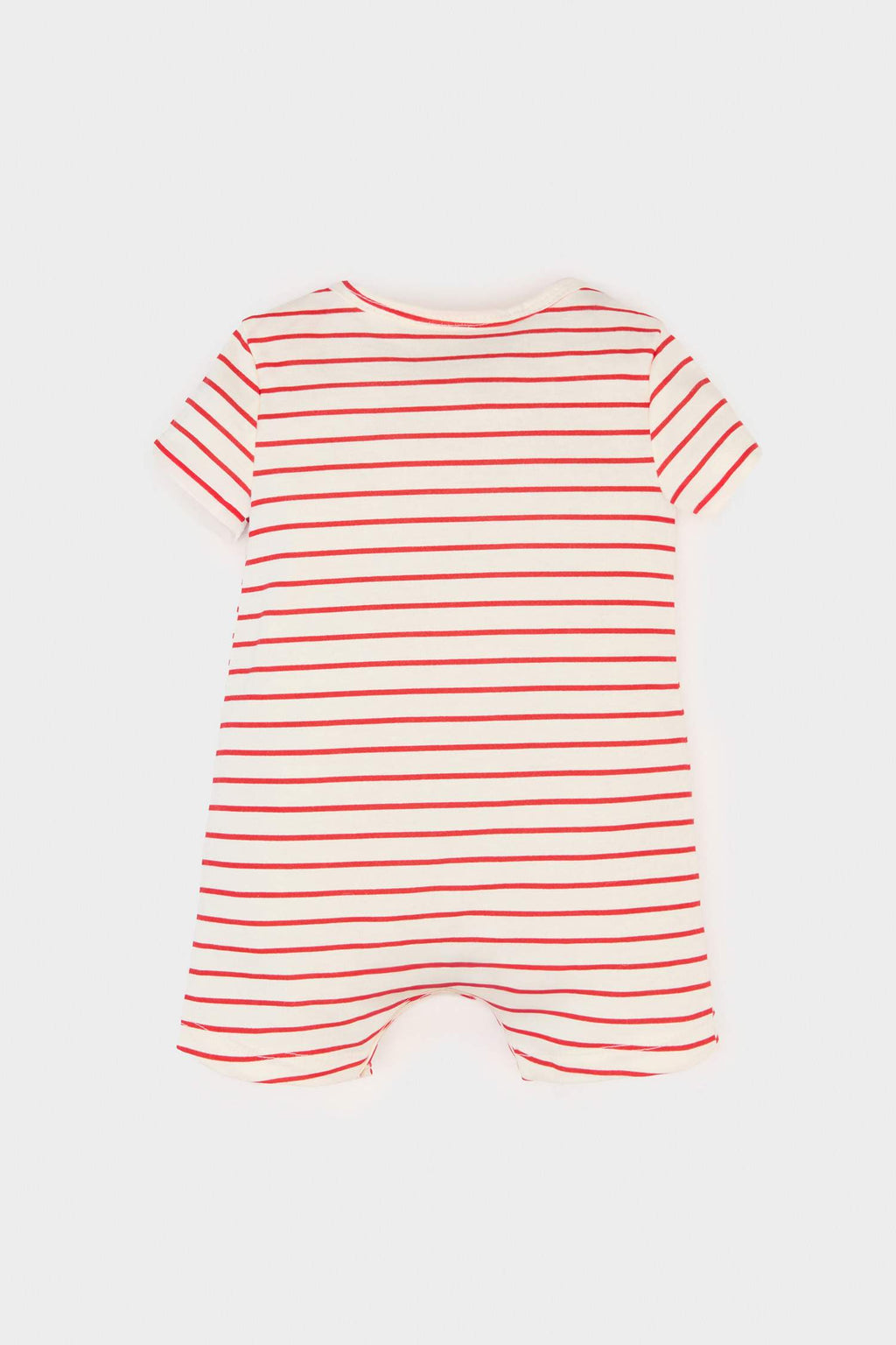 Male Baby Newborn Striped Printed Combed Covering Short Sleeve Coverall