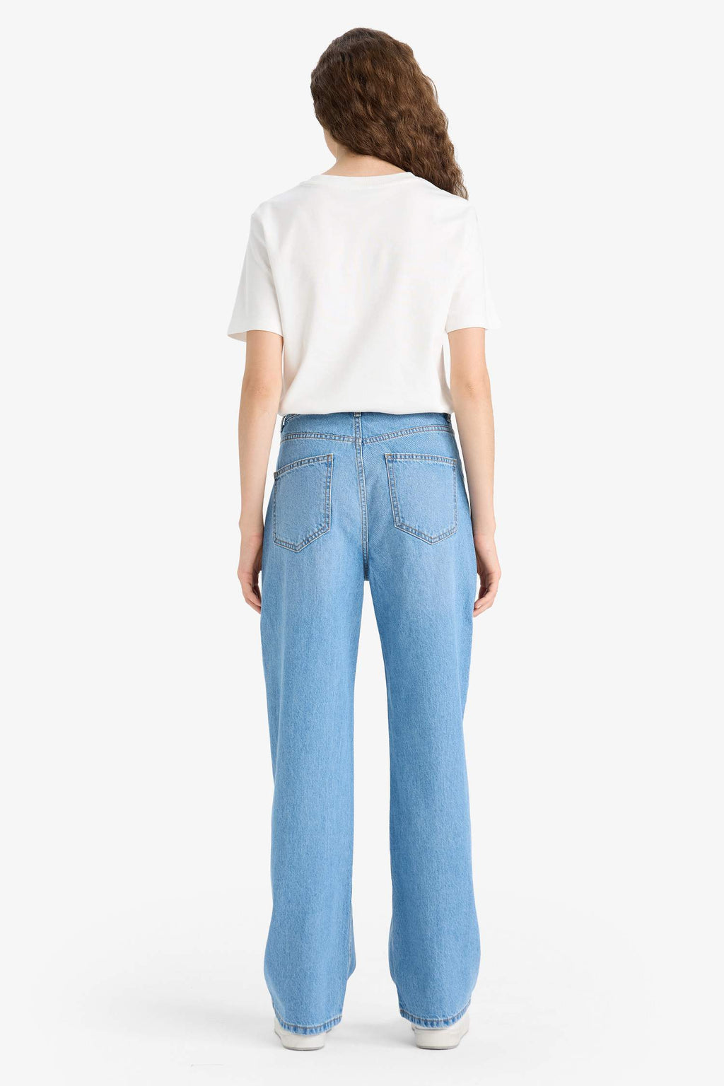 90's Wide Leg High Waist Long Jean Washed Trousers