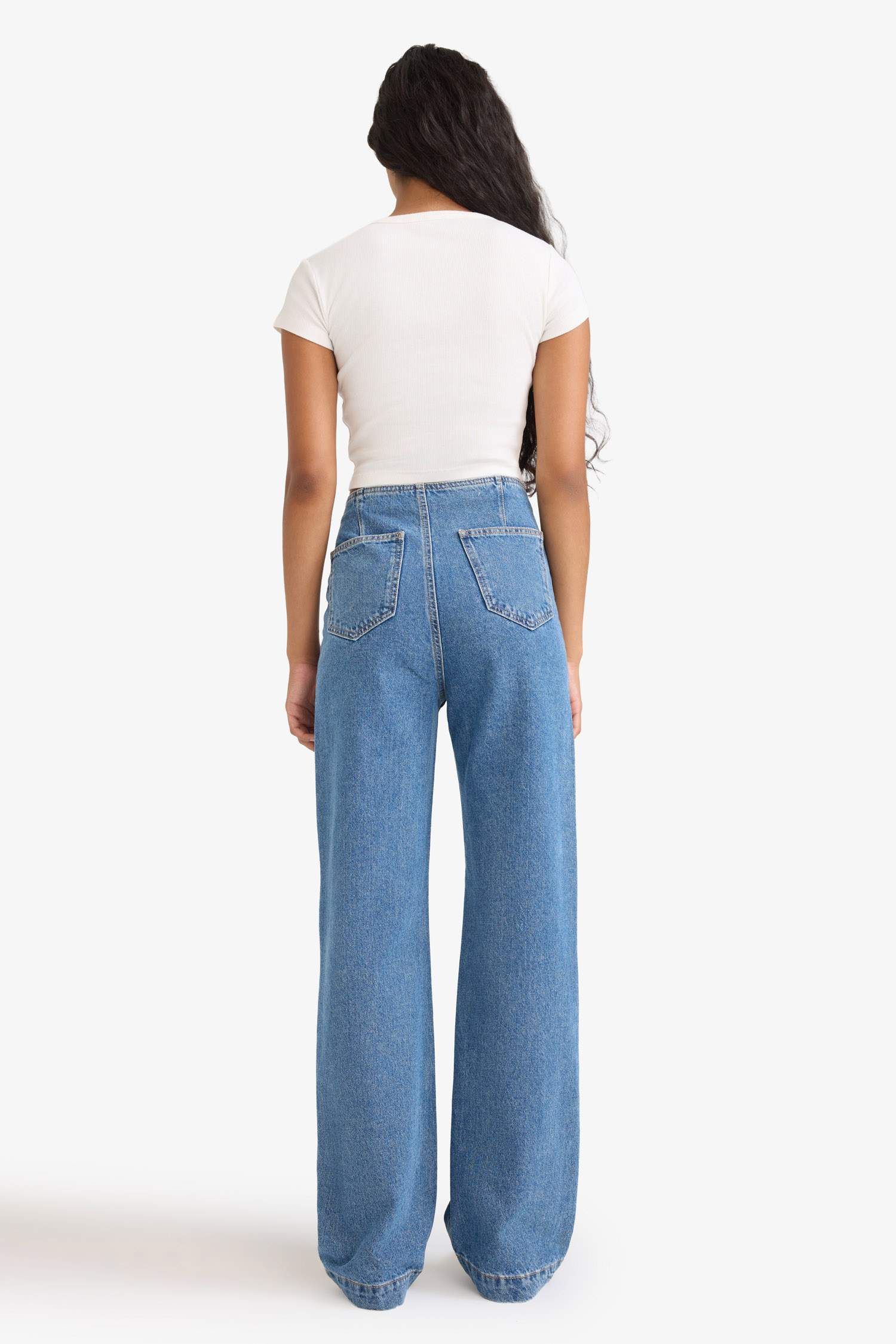 90's Wide Leg High Waist Straight Leg Long Jeans