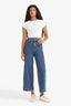 Culotte High Waist Crop Fit Crop Jean Snow Wash Trousers
