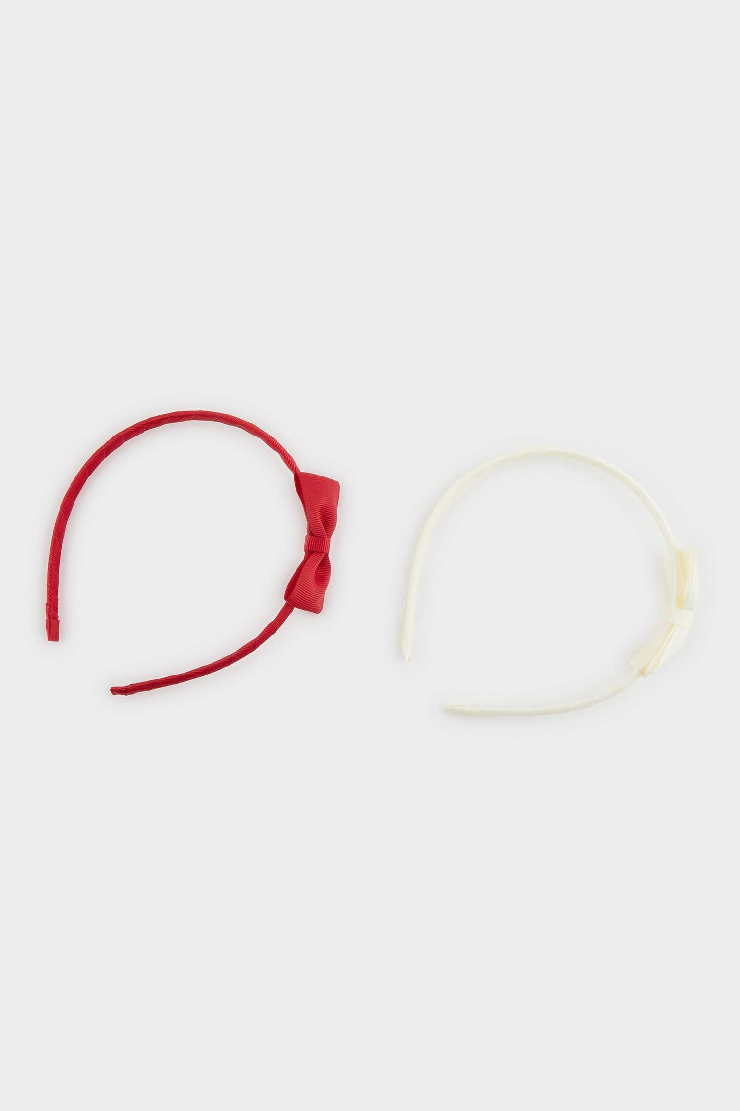 Girl's Set of 2 Red and White Crowns with Ribbons