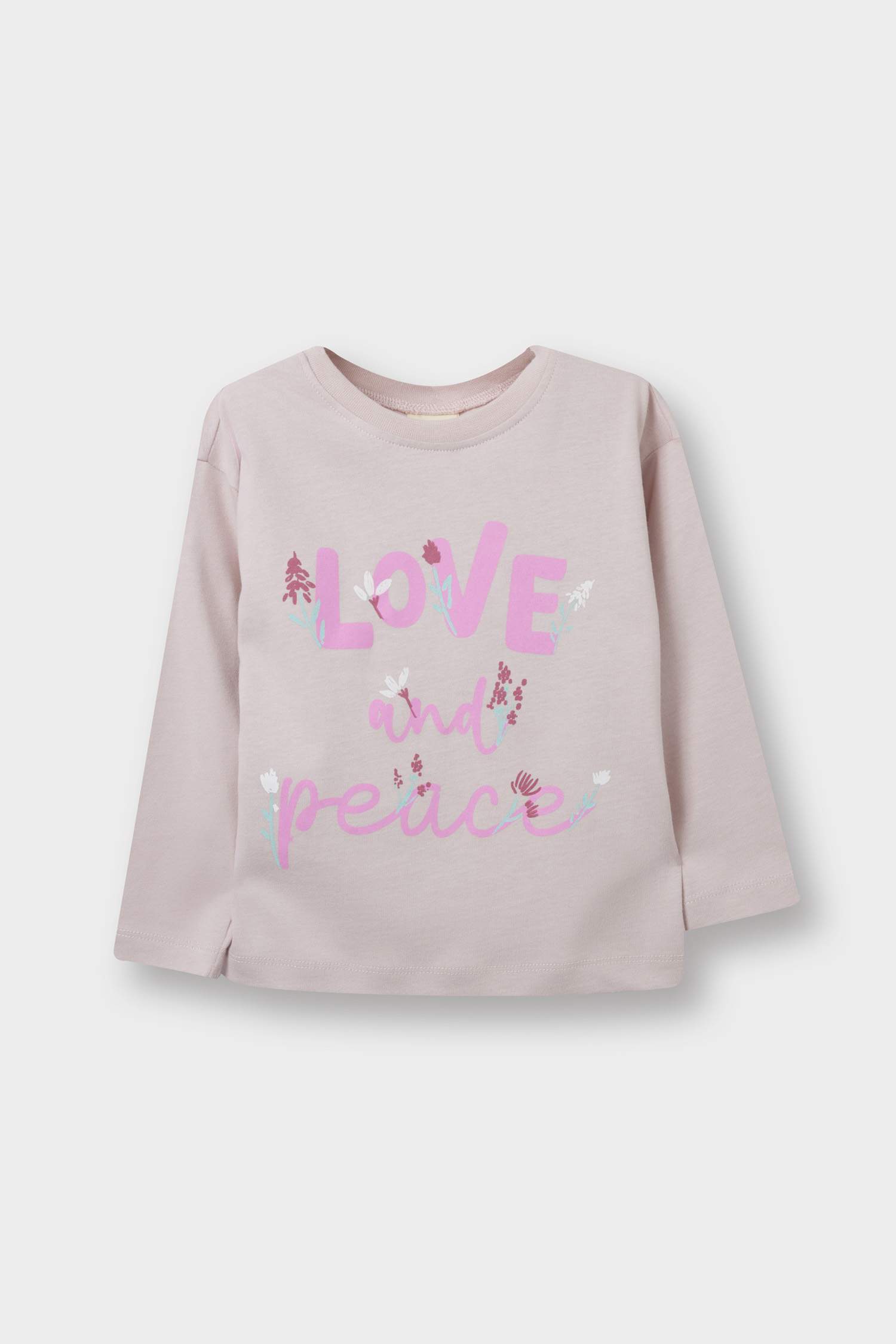 Baby Girl Crew Neck Printed Long Sleeve T-Shirt