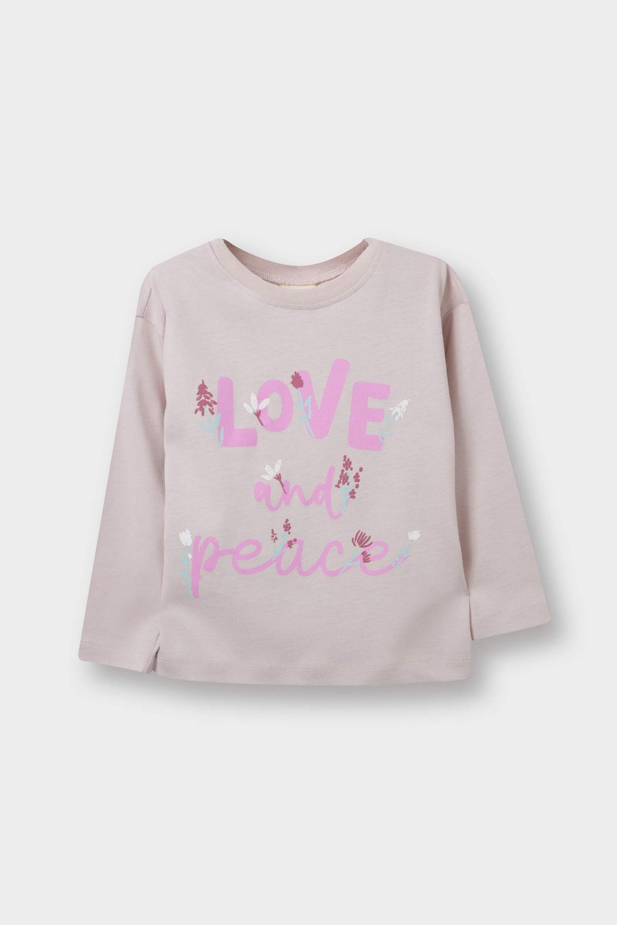 Baby Girl Crew Neck Printed Long Sleeve T-Shirt