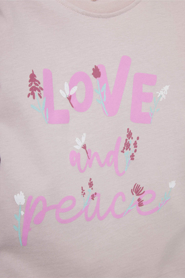 Baby Girl Crew Neck Printed Long Sleeve T-Shirt Main Image