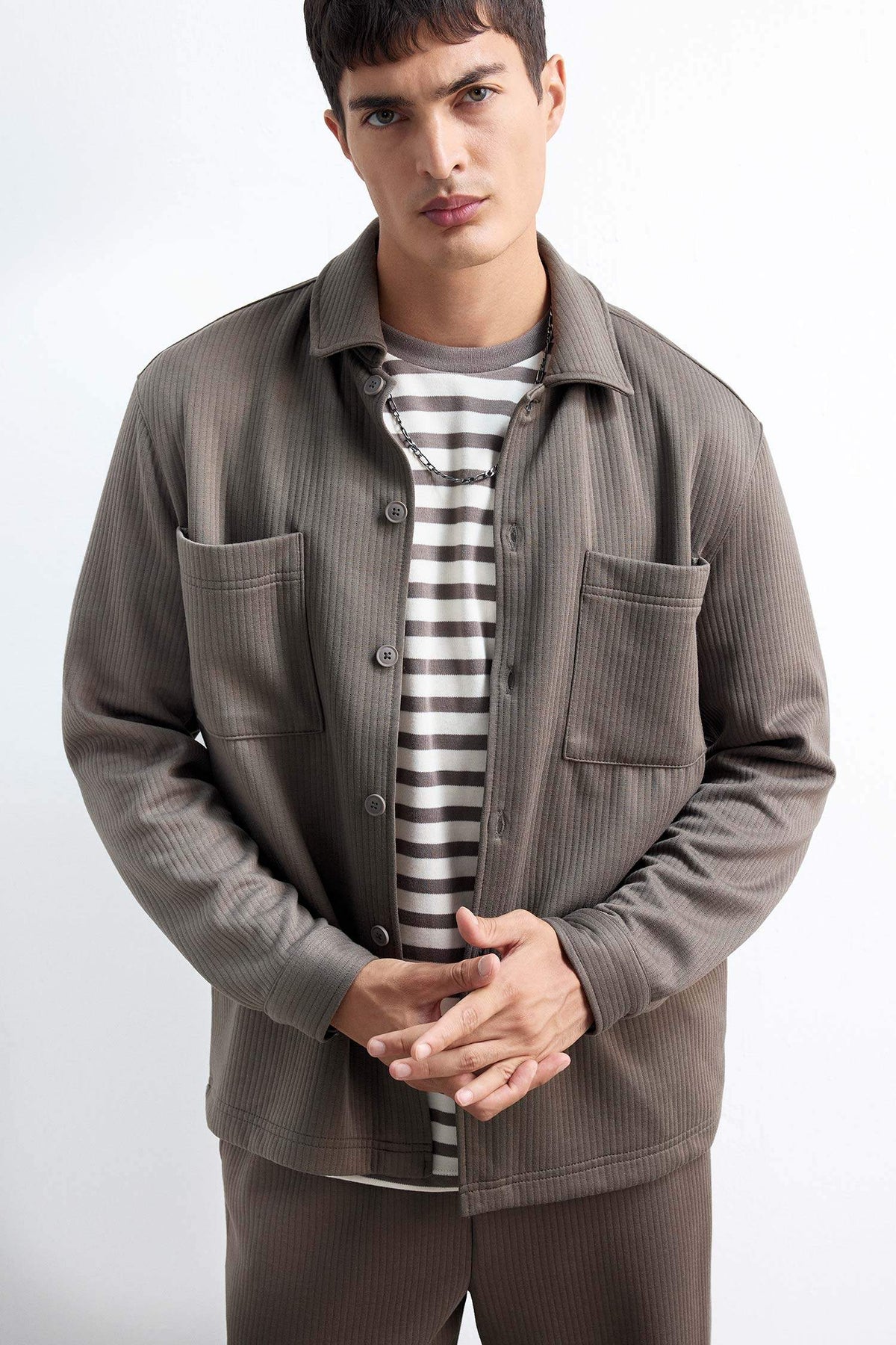 Regular Fit Woven Long Sleeve Shirt