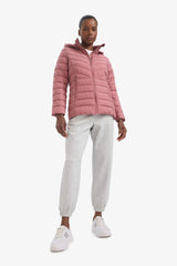 Water Repellent Regular Fit Hooded Zippered Pocket Puffer Jacket