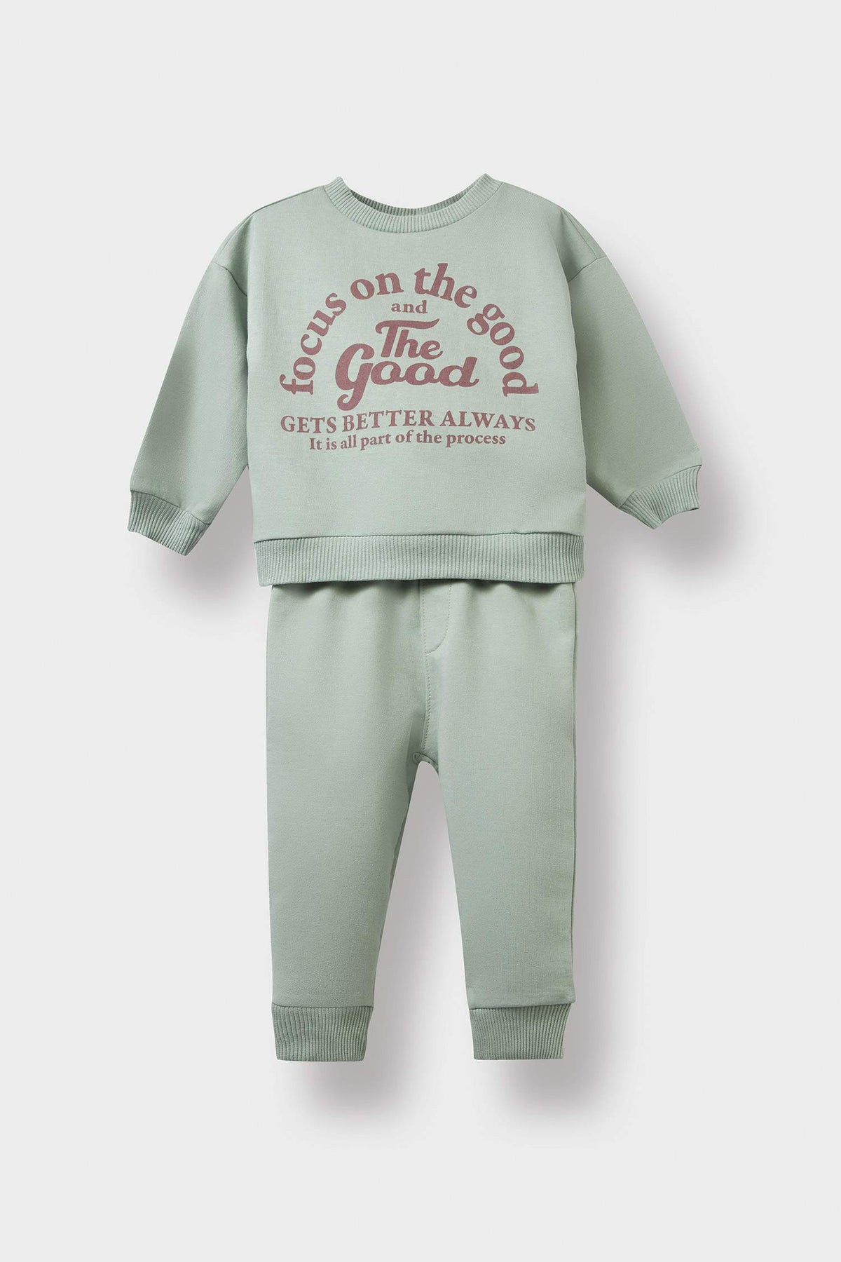 Baby Boy 2-Piece Set Printed Sweatshirt with Elastic Waistband and Tracksuit Bottoms