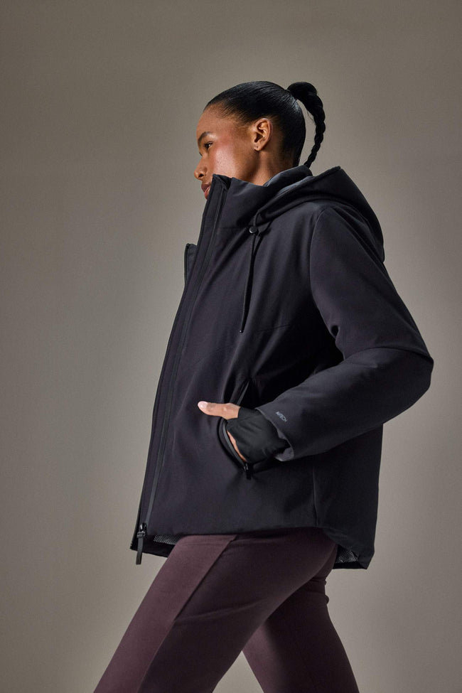 Water-repellent, regular-fit, hooded, zip-up, fleece-lined jacket. Main Image