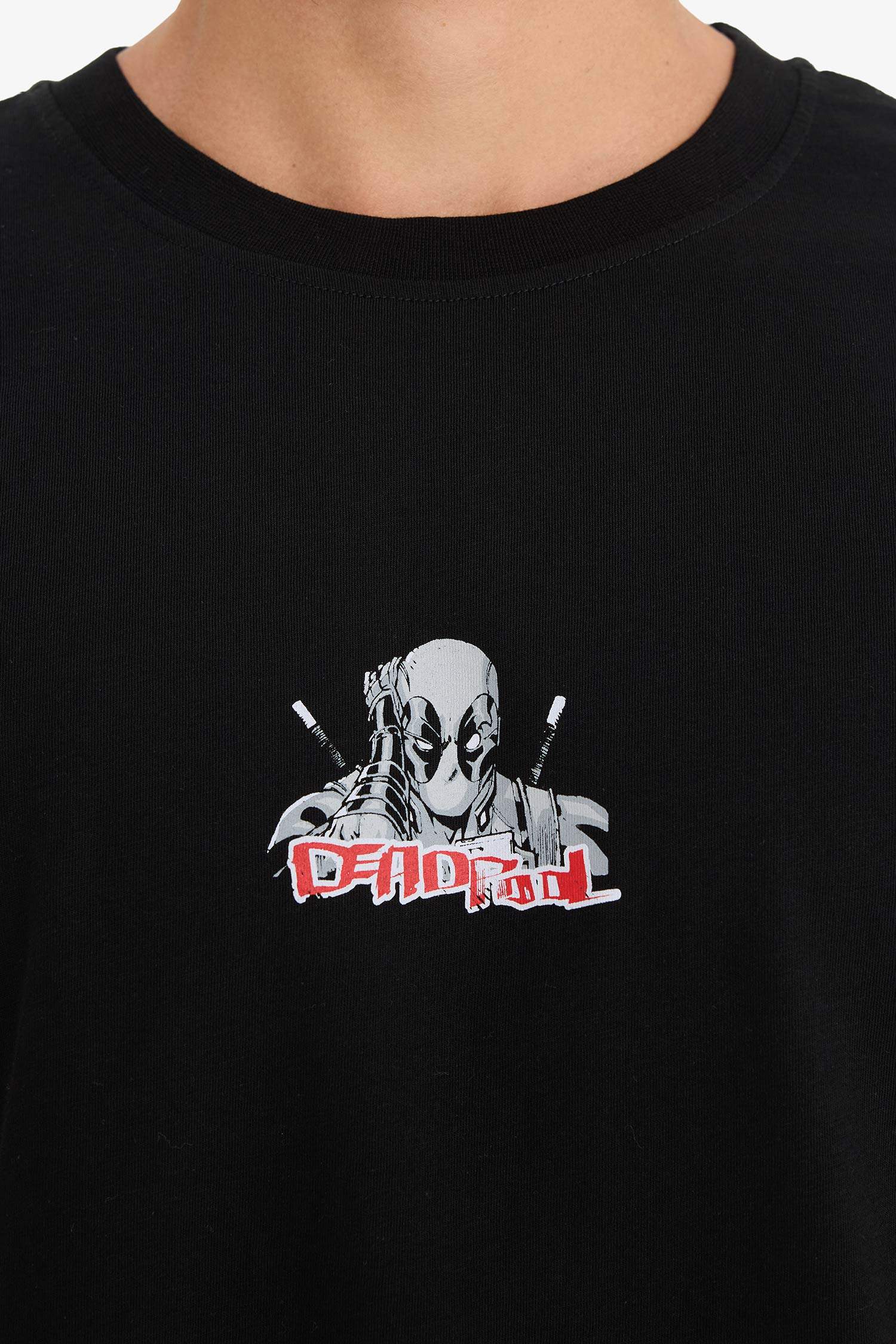 100% Cotton Deadpool Boxy Fit Crew Neck Back Printed Short Sleeve T-Shirt