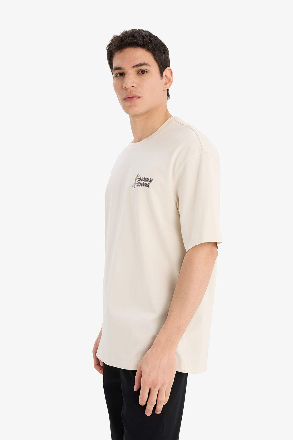 100% Cotton Looney Tunes Boxy Fit Crew Neck Back Printed Short Sleeve T-Shirt