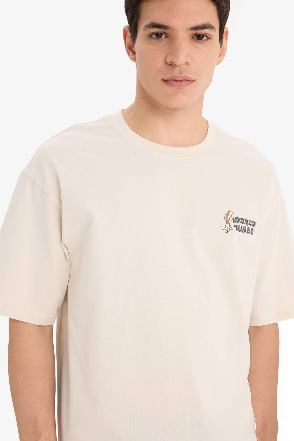 100% Cotton Looney Tunes Boxy Fit Crew Neck Back Printed Short Sleeve T-Shirt