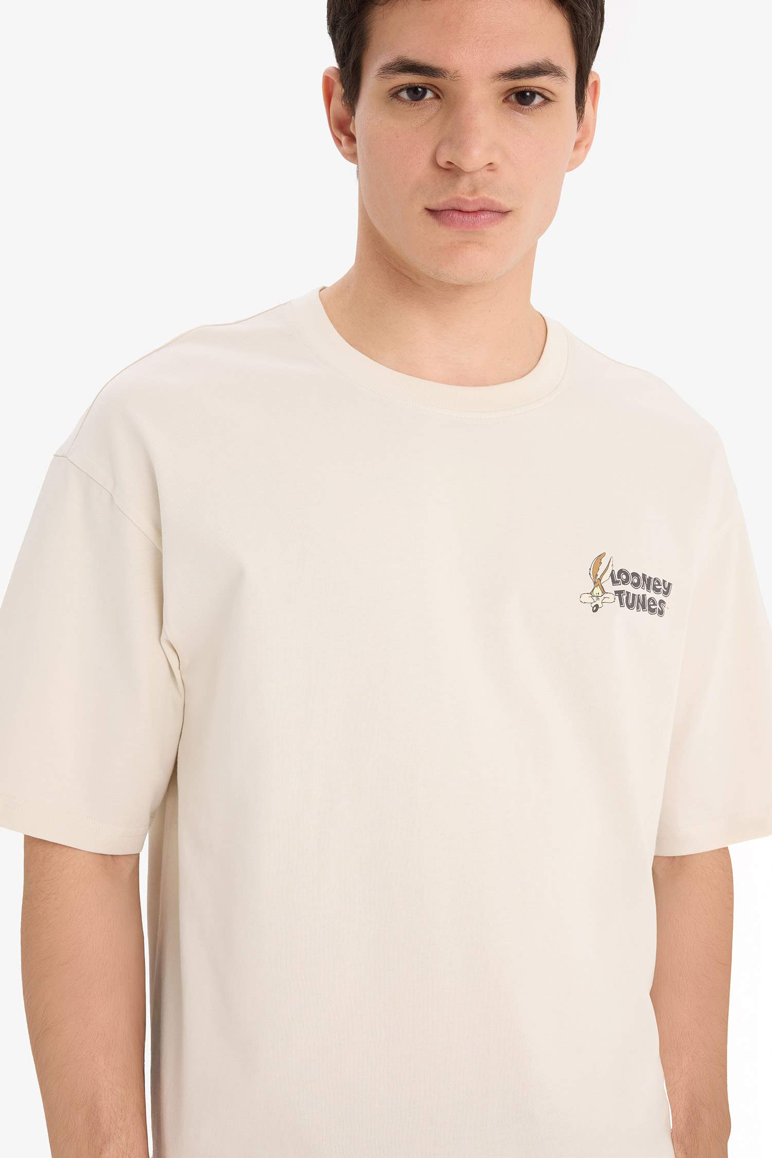 100% Cotton Looney Tunes Boxy Fit Crew Neck Back Printed Short Sleeve T-Shirt