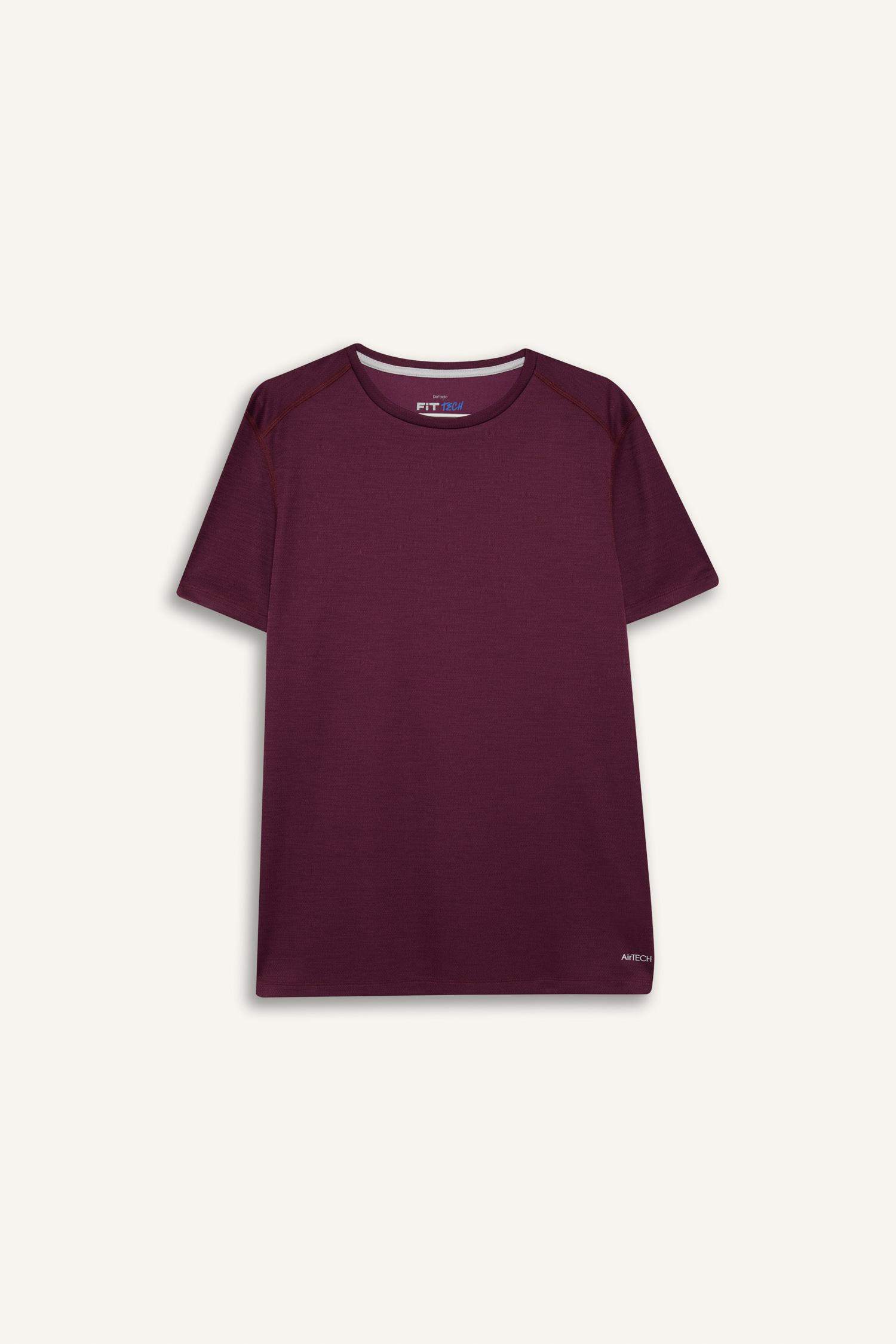 Slim Fit, Narrow Cut, Quick-Drying, Breathable, Flexible Fabric, Crew Neck, Athletic Short-Sleeve T-Shirt