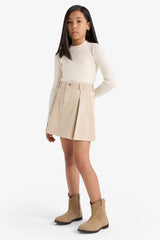 Girl's Pleated Gabardine Skirt