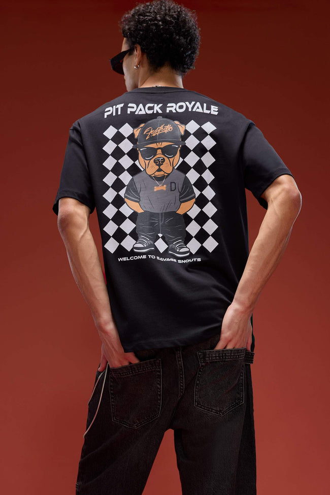 100% Cotton Boxy Fit Relaxed Cut Crew Neck Back Print Short Sleeve T-shirt Hover Image