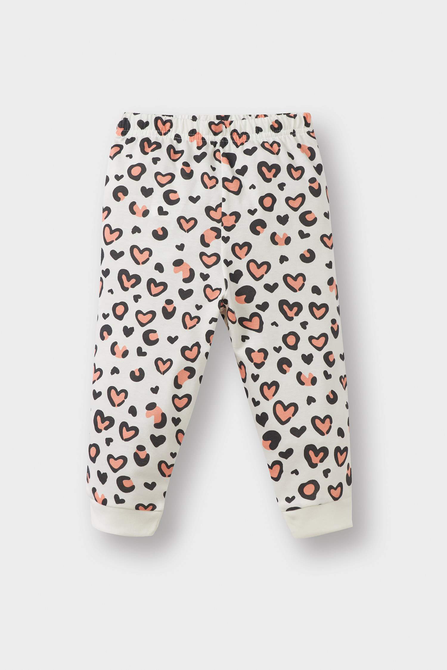 Baby Girl Pajama Set Patterned Long Sleeve Combed Cotton Top and Long Bottoms