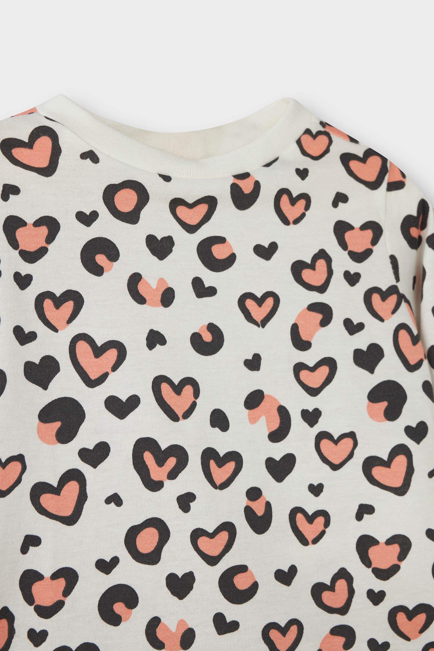 Baby Girl Pajama Set Patterned Long Sleeve Combed Cotton Top and Long Bottoms