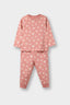 Baby Girl Pajama Set Heart Patterned Long Sleeve Combed Cotton Top and Long Bottoms