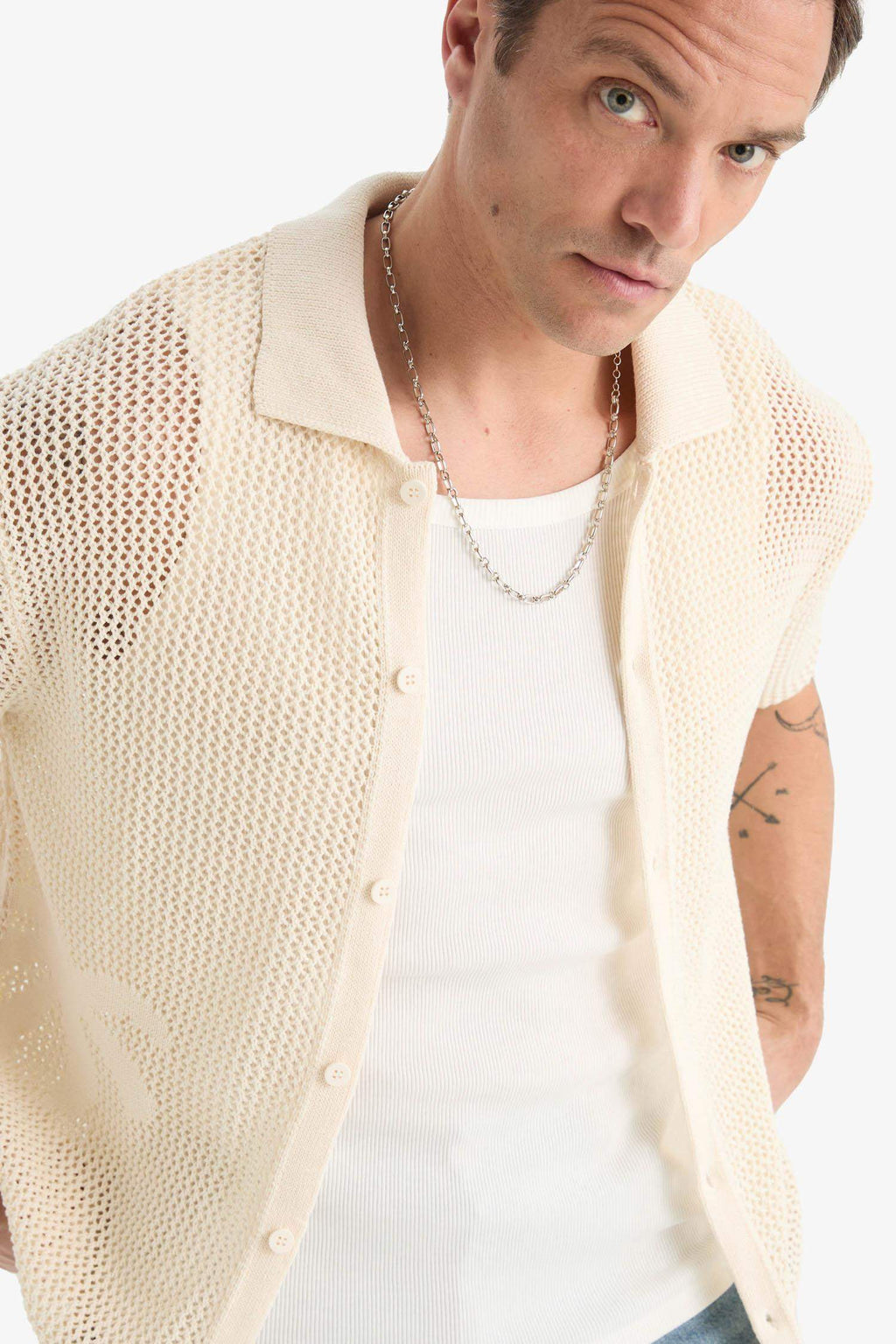 Standard Fit Short Sleeve Knit Polo T-Shirt