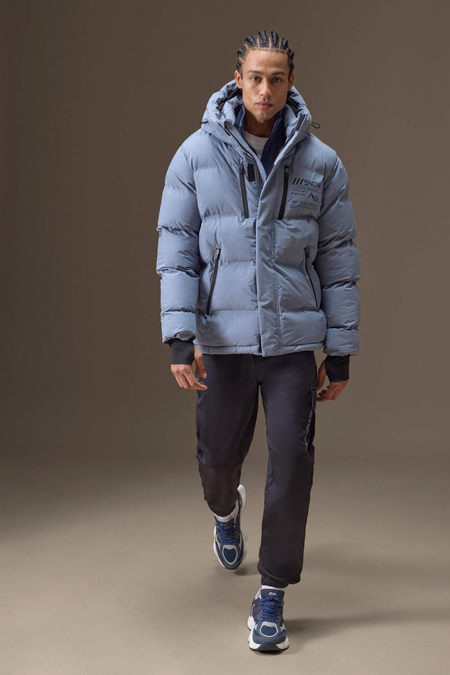 Water Repellent Regular Fit Hooded Windproof Puffer Jacket Main Image