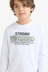 Boys Crew Neck Printed Long Sleeve T-Shirt