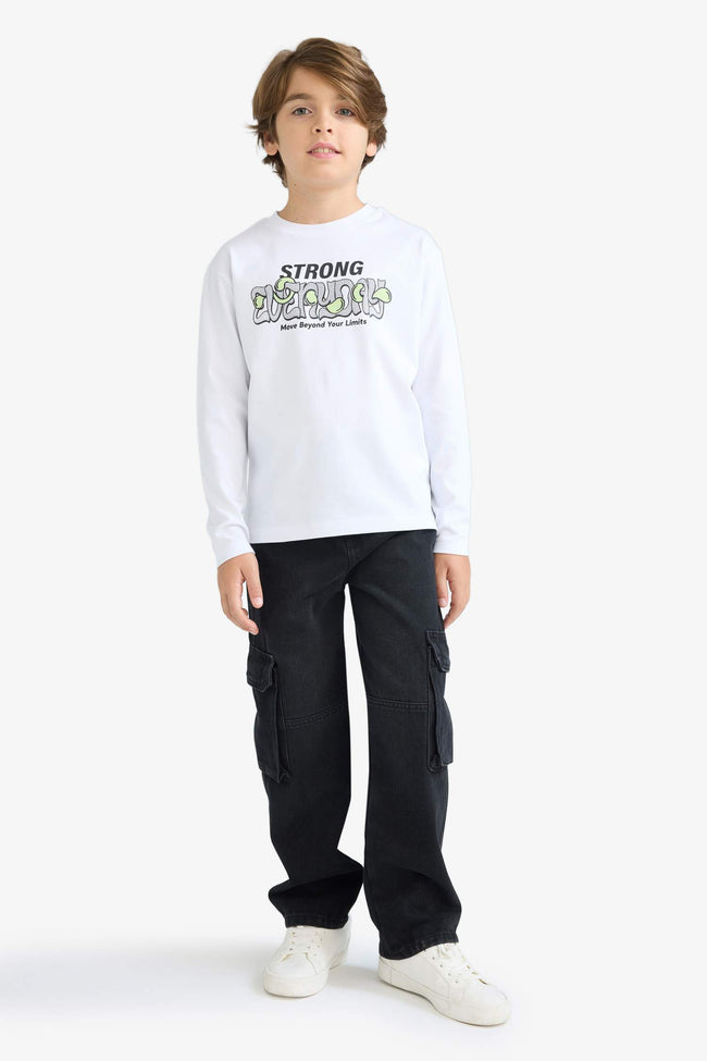 Boys Crew Neck Printed Long Sleeve T-Shirt Main Image