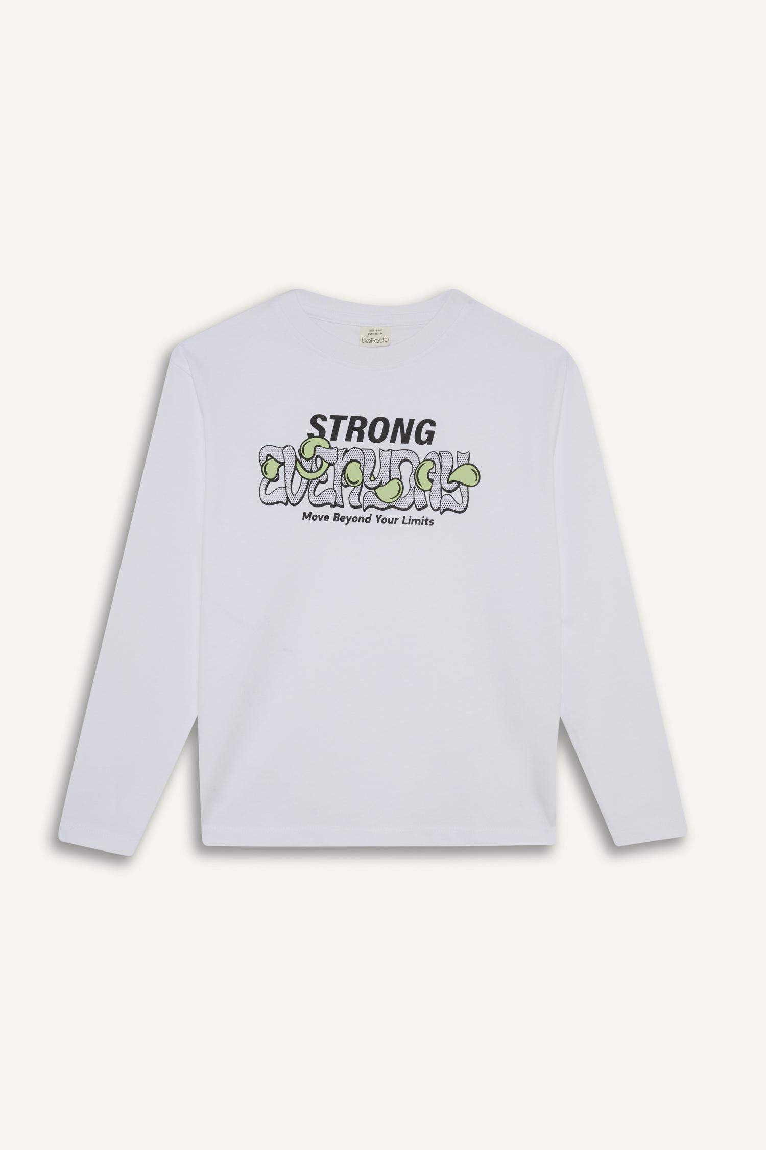 Boys Crew Neck Printed Long Sleeve T-Shirt