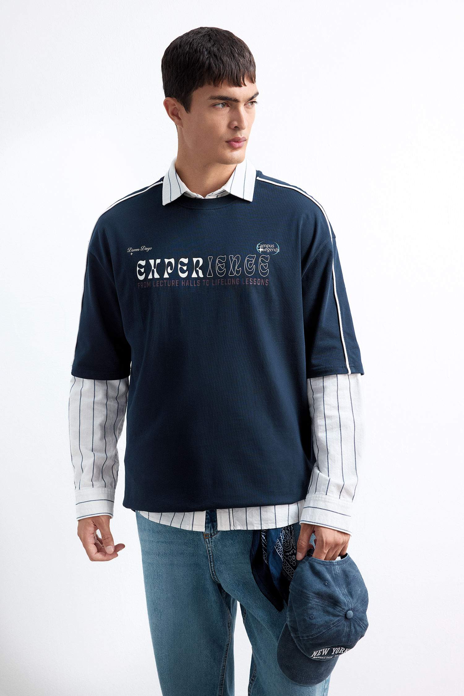 100% Cotton Loose Fit Relaxed Cut Crew Neck Back Printed Short Sleeve T-Shirt