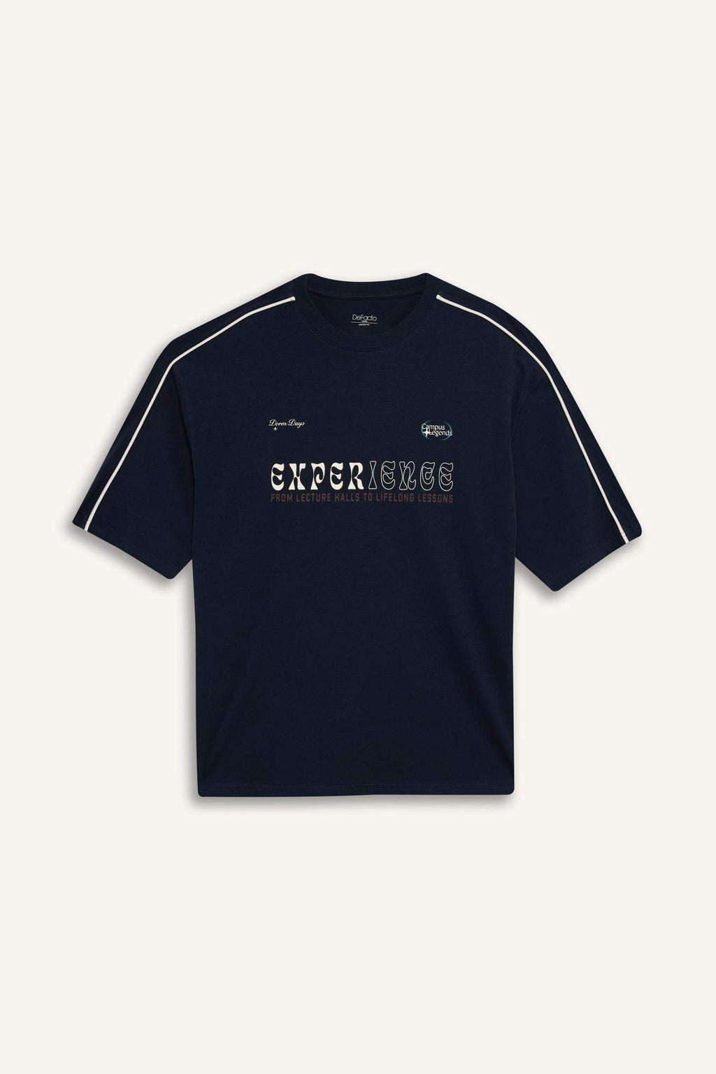 100% Cotton Loose Fit Relaxed Cut Crew Neck Back Printed Short Sleeve T-Shirt