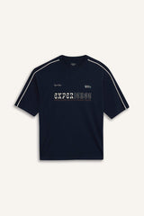 100% Cotton Loose Fit Relaxed Cut Crew Neck Back Printed Short Sleeve T-Shirt