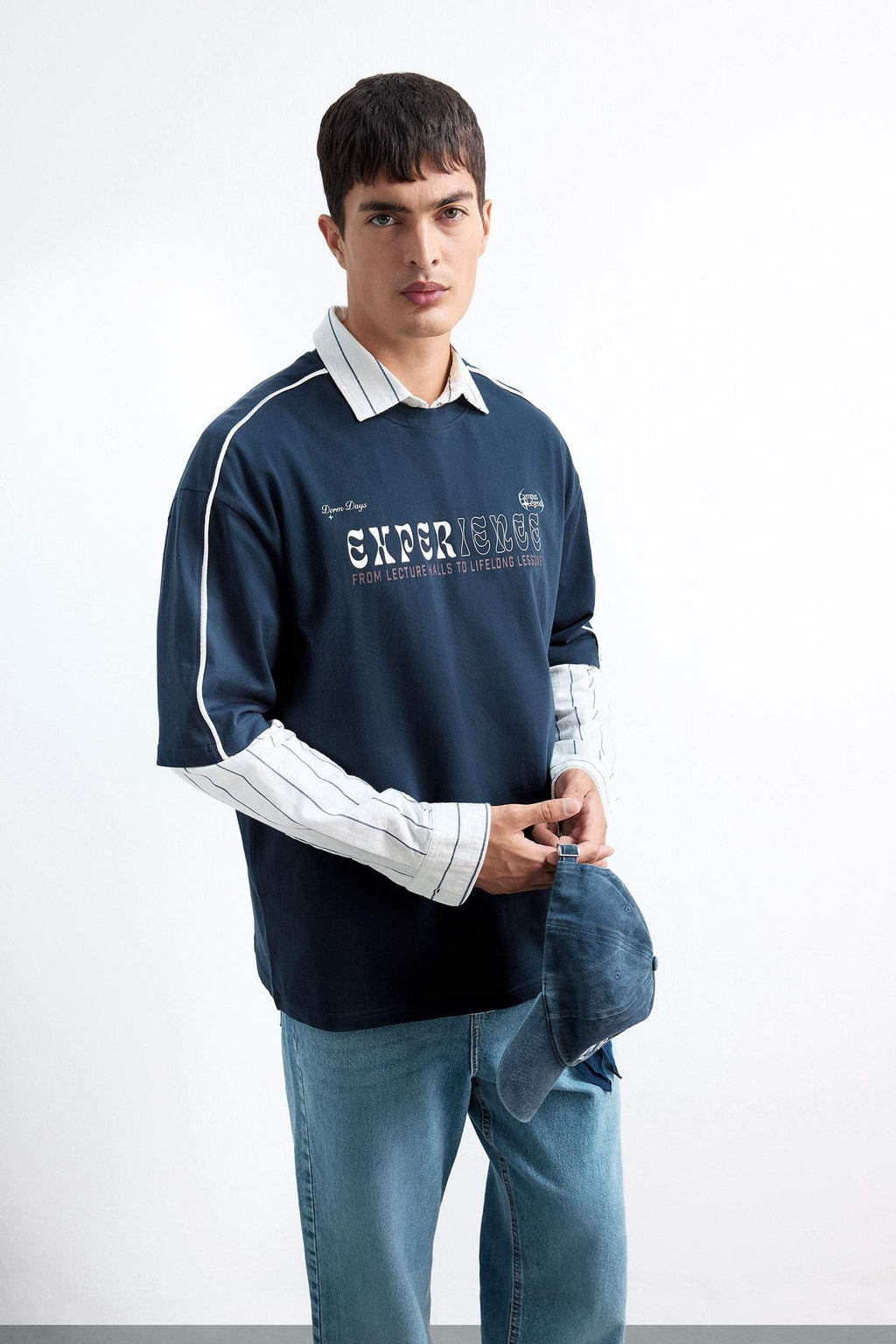 100% Cotton Loose Fit Relaxed Cut Crew Neck Back Printed Short Sleeve T-Shirt