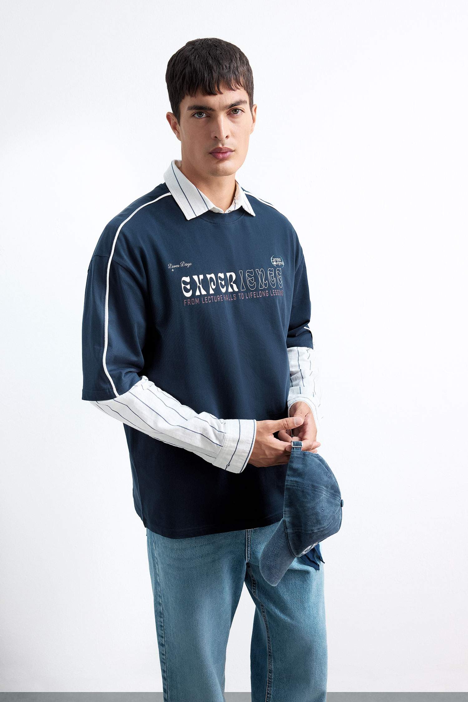 100% Cotton Loose Fit Relaxed Cut Crew Neck Back Printed Short Sleeve T-Shirt