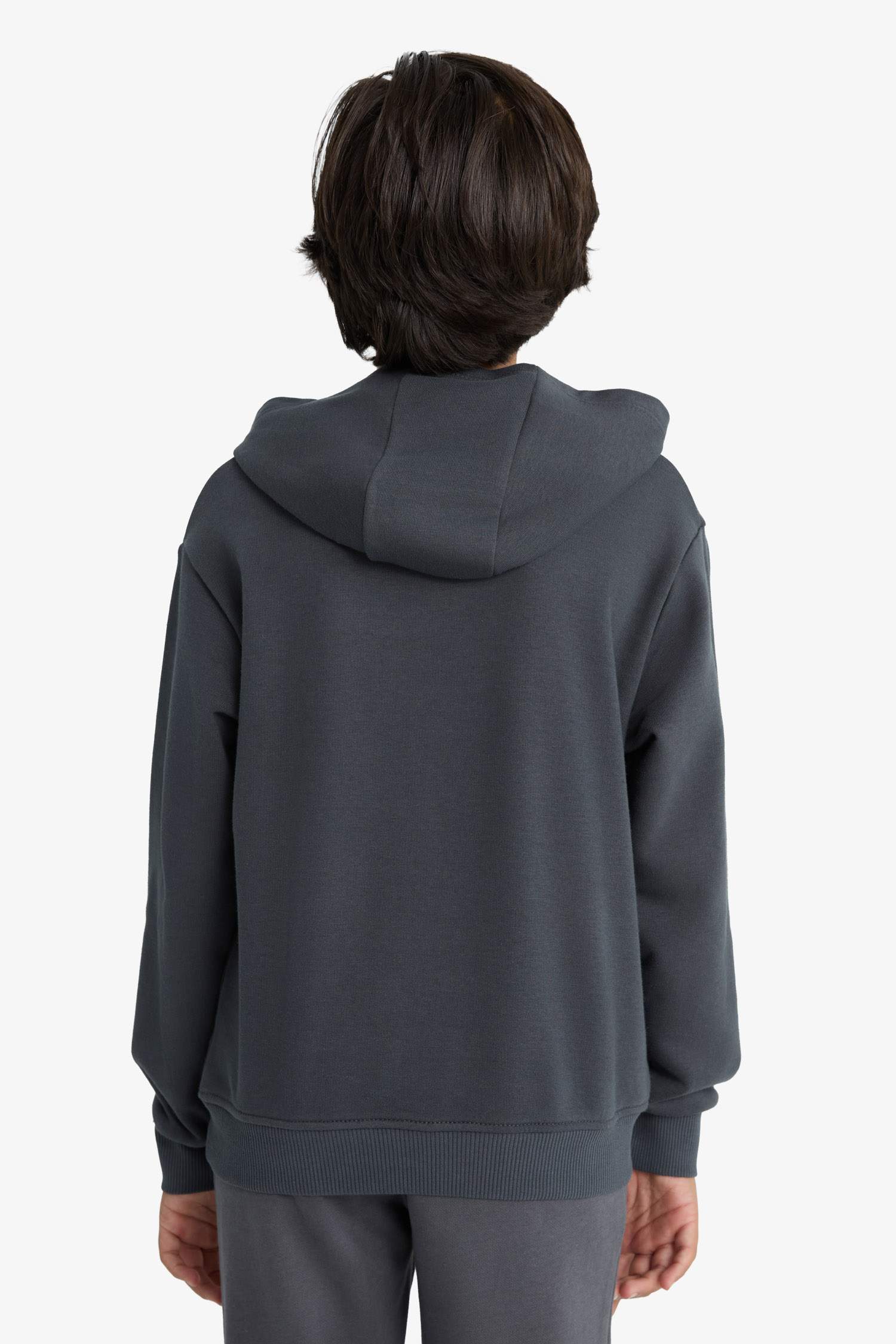 Boys Basic Plain Hooded School Sweatshirt