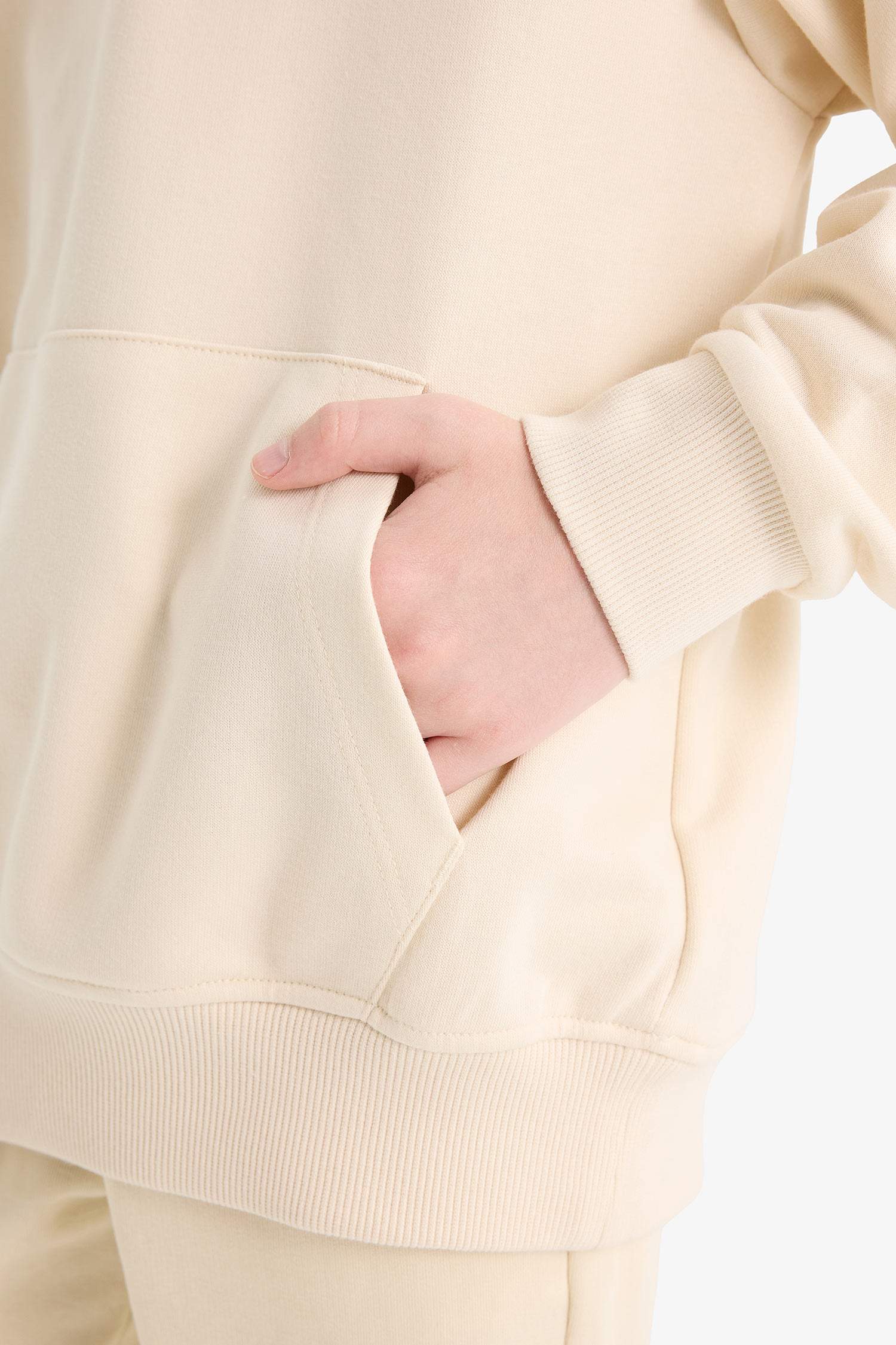 Boys Basic Plain Hooded School Sweatshirt