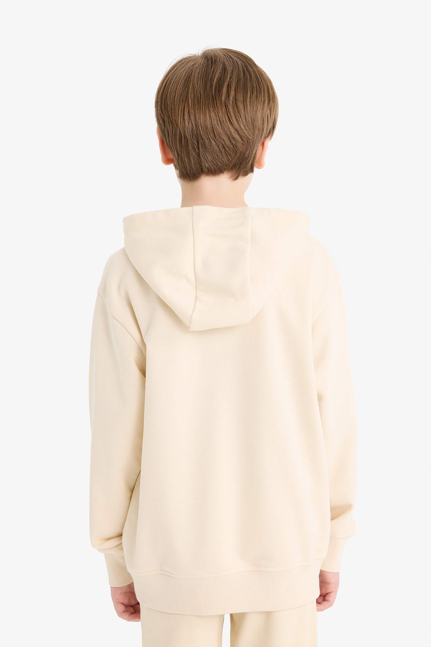 Boys Basic Plain Hooded School Sweatshirt